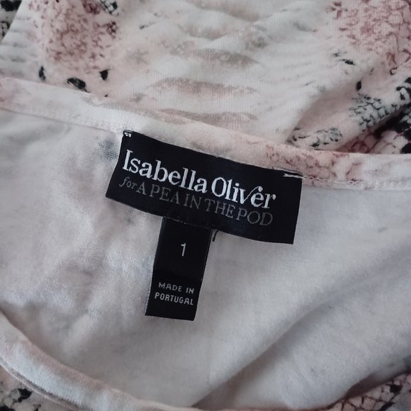 Isabella Oliver Ruched Pink Python Maternity Dress - Picture 6 of 8